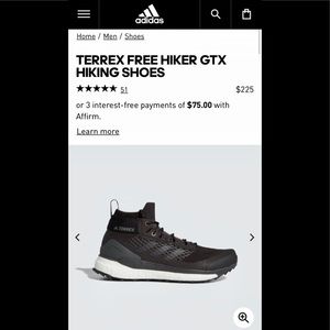 ADIDASTERREX FREE HIKER GTXHIKING SHOES “GORE-TEX”